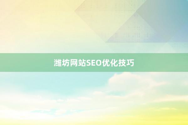 潍坊网站SEO优化技巧