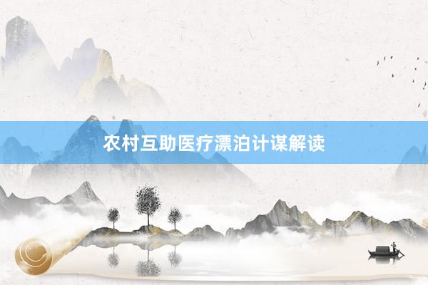 农村互助医疗漂泊计谋解读